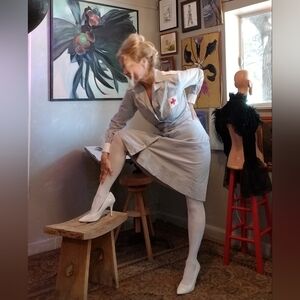 Vintage Nurse Dress 1940s Authentic Size 10 Almost Perfect Cosume, Cospaly